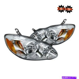 USwbhCg tBbgF03-08g^J[wbhCgR[i[N[nEWOAo[[S CEx[X Fits: 03-08 Toyota Corolla Headlights Corner Chrome Housing Amber Euro S CE Base