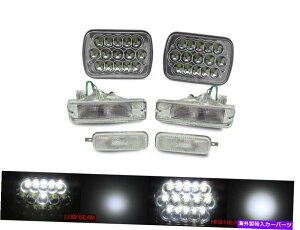 USwbhCg tLED HI + LOW 7×6wbhCg+ 89-90Y240SX S13p̃NAop[+}[J[ Full LED Hi+Low 7x6 Headlights+Clear Bumper+Markers For 89-90 Nissan 240SX S13