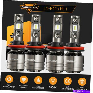 USwbhCg 4s[XAUXBeam H11 H9 H8 70W 8000LM LEDwbhCg6500K HI / LOr[tHO^[{v 4pcs AUXBEAM H11 H9 H8 70W 8000LM LED Headlight 6500K Hi/Lo Beam Fog Turbo Lamp