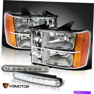 USwbhCg 07-13 GMC Sierra 1500 2500HD 3500HDNNAwbhCg+ 8-LEDtHOv 07-13 GMC Sierra 1500 2500HD 3500HD Chrome Clear Headlights+8-LED Fog Lamps