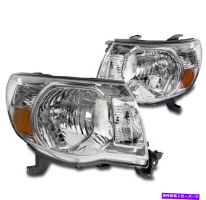 USwbhCg 2005-2011^R}gbNN[/Ao[wbhCgvyA FOR TOYOTA 2005-2011 TACOMA TRUCK CHROME/AMBER REPLACEMENT HEADLIGHTS LAMP PAIR