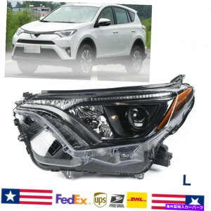 USwbhCg 2016-18g^RAV4-^]̂߂̐VnQvWFN^[NwbhCg New Halogen Projector Chrome Headlights For 2016-18 Toyota Rav4-Left Driver Side