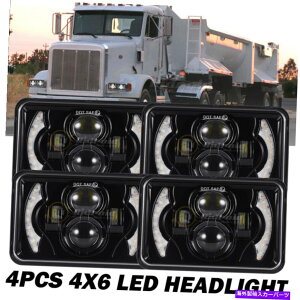 USwbhCg GMC W3500 W5500̂߂4s[X4x6 '' LEDwbhCgHI / LOV[r[tHOv 4pcs 4x6'' LED Headlights Hi/Lo Sealed Beam Fog Lamp For GMC W3500 W4500 W5500