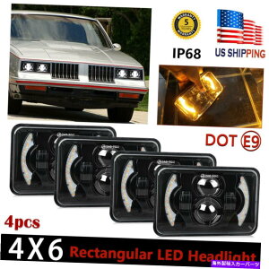 USwbhCg 4pc 4x6Ao[LEDnnQNX^wbhCg̓Vg̖ڂ̓V{[J}̂߂̓Vg̖ 4pc 4X6 Amber LED Halo Halogen Crystal Headlights Angel Eye For Chevrolet Camaro