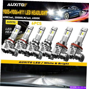 US�w�b�h���C�g AUXITO 6X9005 9006 H11�R���{�[�XLED�w�b�h���C�g�L�b�g�d��6500K�z���C�g����ɂ��̓��[�r�[�� AUXITO 6X9005 9006 H11 Combo ZES LED Headlight Kits Bulb 6500K White Hi Low Beam�y���s�A���i�z