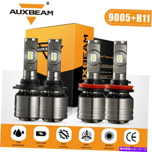 USwbhCg AuxBeam 9005 + H11 LEDwbhCgv̓d[r[6500K +LoXfR[_4X AUXBEAM 9005+H11 LED Headlight Lamp Bulbs High Low Beam 6500K+Canbus Decoder 4x