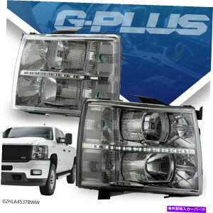 USwbhCg 2007-2014V{[Vo[AhN[/NAR[i[LEDCgDRLwbhCgv For 2007-2014 Chevy SilveradoChrome/Clear Corner LED LIGHT DRL Headlight Lamp