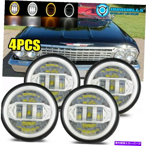 USwbhCg 4x 5.75 "EhH4NLEDwbhCgH5006 DRLtBbgChevy Corvette Impala 4x 5.75" Round H4 Chrome LED Headlights H5006 DRL Fit for Chevy Corvette Impala