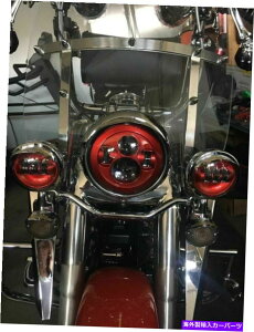 USwbhCg I[goĈ߂7C`+ 4.5C`̖̃vWFN^[LED̓d̃wbhCg 7 INCH RED + 4.5 INCH FOG PROJECTOR LED LIGHT BULB HEADLIGHT FOR MOTORCYCLE