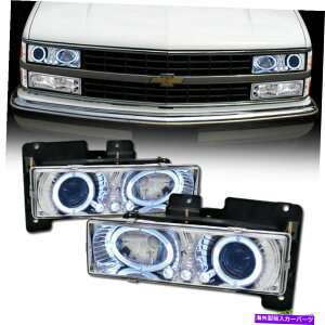 USヘッドライト Chrome Halo LEDプロジェクターヘッドライトランプK2は88-00シーボーC10郊外のタホ Chrome Halo LED Projector Headlight Lamp K2 For 88-00 Chevy C10 Suburban Tahoe