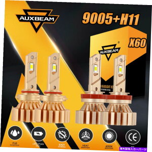 USwbhCg AUXBeam 9005 + H11t@XLEDwbhCgd6500KR{HI[r[tHOvX60 AUXBEAM 9005+H11 FANLESS LED Headlight Bulb 6500K Combo Hi Low Beam&Fog Lamp X60