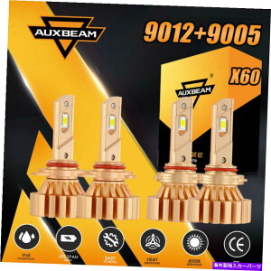 USwbhCg AUXBeam 9012 + 9005 LEDwbhCg̓dLbgv88W 6500K邢HI Low Beam X60 AUXBEAM 9012+9005 LED Headlight Bulbs Kit Total 88W 6500K Bright Hi Low Beam X60
