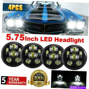 USwbhCg 4s[X5.75 "5-3 / 4" LEDwbhCg[r[w /쓮vH4ubN 4PCS 5.75" 5-3/4" LED Headlights High Low Beam W/Bulbs Driving Lamp H4 Black
