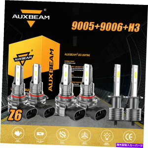 USwbhCg AUXBeamt@X9005 + 9006 + H3 LEDwbhCgdLbg6500K HI LOr[tHOvZ6 AUXBEAM Fanless 9005+9006+H3 LED Headlight Bulb Kit 6500K Hi Lo Beam&Fog Lamp Z6