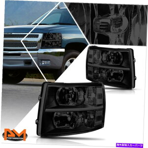 US�w�b�h���C�g 07-14�V�{���[Silverado�w�b�h���C�g/�����v�����i���n�E�W���O�N���A�R�[�i�[ For 07-14 Chevy Silverado Headlight/Lamp Replacement Smoked Housing Clear Corner�y���s�A���i�z