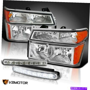 USwbhCg tBbg2004-2012V{[RhGMCLjINAVOiwbhCg+ 8-LEDtHOv Fit 2004-2012 Chevy Colorado GMC Canyon Clear Signal Headlights+8-LED Fog Lamps