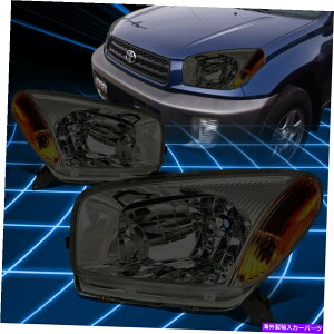 USwbhCg 01-03g^RAV4X[NnEWOAo[R[i[wbhCgv̌ For 01-03 Toyota RAV4 Smoked Housing Amber Corner Headlight Lamps Replacement