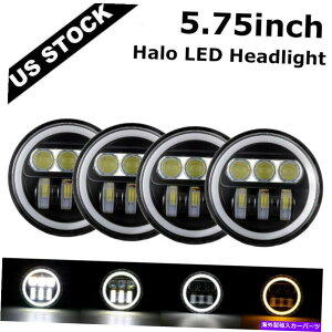 USwbhCg 4s[XubN5 3/4 "5.75vWFN^[LEDwbhCgHI / LOr[Owbhv 4PCS Black 5 3/4" 5.75 Projector LED Headlights Hi/Lo Beam Ring HeadLamp