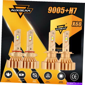 USwbhCg AUXBeam 9005 + H7R{LEDwbhCgdLbg88W 6500KzCgnC/[r[X60 AUXBEAM 9005+H7 Combo LED Headlight Bulbs Kit 88W 6500K White High/Low Beams X60