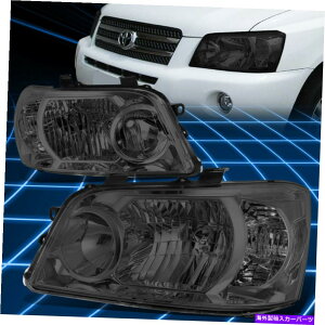 USwbhCg 04-06g^nC_[XU20X[NNAR[i[wbhCgv̌ For 04-06 Toyota Highlander XU20 Smoked Clear Corner Headlight Lamps Replacement