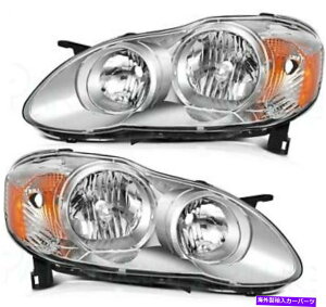 USwbhCg g^J[2003-2008wbhCgAZuLbgwbhvyA For Toyota Corolla 2003-2008 Headlights Assembly Kit Replacement Headlamp Pair