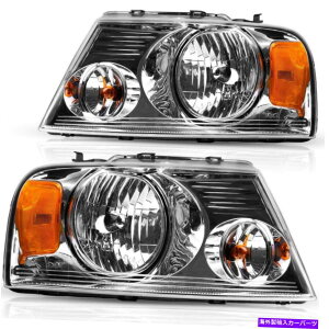 USwbhCg 04-08tH[hF150 / 06-08J[}[NLT [Chrome / Clear]ߐF̊p For 04-08 Ford F150 / 06-08 Lincoln Mark LT [Chrome/Clear] Amber Corner