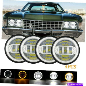 USwbhCg 4s[X5 3/4 "5.75vWFN^[EhLEDwbhCgV[r[DRLOvd 4PCS 5 3/4" 5.75 Projector round LED Headlights Sealed Beam DRL Ring Lamp Bulbs