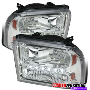 USwbhCg 2005N2007NFORD F250 / 350/450/550 2005 Expursion HeadlightsvW / LEDXgbv For 2005-2007 Ford F250/350/450/550 2005 Excursion Headlights Lamps w/ LED Strip