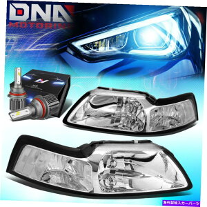 USwbhCg 1999-2004tH[h}X^O[VOiwbhCgW / LEDLbg+pt@N FOR 1999-2004 FORD MUSTANG EURO SIGNAL HEADLIGHTS W/LED KIT+COOLING FAN CHROME