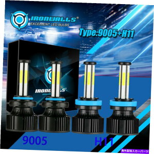 US�w�b�h���C�g 6�T�C�h�R���{9005 + H11 LED�w�b�h���C�g�ϊ��L�b�g�����[�r�[���d��6000K 4X 6SIDE Combo 9005+H11 LED Headlight Conversion Kit High Low Beam Bulbs 6000K 4x�y���s�A���i�z