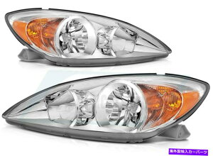 USwbhCg 2002-2004g^JN[nEWOwbhCgwbhvyA For 2002-2004 Toyota Camry Chrome Housing Headlights Headlamps Replacement Pair