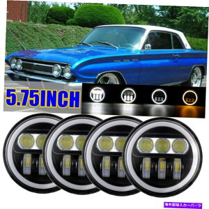 USwbhCg 4PCSubN5.75u5 3/4vLEDwbhCgBuick Skylark 61-72̂߂̐MDRL 4PCS Black 5.75" 5 3/4" LED Headlights Turn Signal DRL For Buick Skylark 61-72