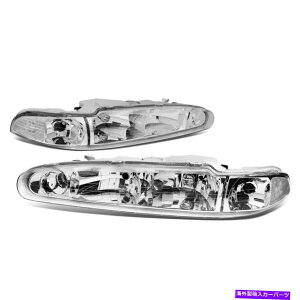 USwbhCg FIT 1998-2002I[hXr̂NnEWONATChwbhCg/vZbg Fit 1998-2002 Oldsmobile Intrigue Chrome Housing Clear Side Headlight/Lamp Set