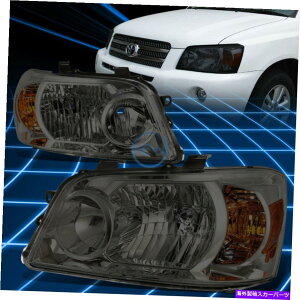 USwbhCg 04-06g^nC_[XU20X[NAo[R[i[wbhCgv̌ For 04-06 Toyota Highlander XU20 Smoked Amber Corner Headlight Lamps Replacement