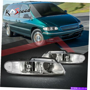 US�w�b�h���C�g 96-00�^�E�����J���g���[�L�����o���p�v���W�F�N�^�[�N���b�h�N���[��/�N���A�R�[�i�[�w�b�h���C�g�����v Projector Quad Chrome/Clear Corner Headlight Lamp for 96-00 Town&Country Caravan�y���s