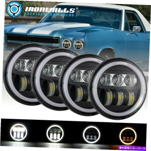 USwbhCg 4pc 5 3/4 "5.75vWFN^[LEDwbhCgV{[GJJ~m̂߂̓Vg̖ 4PC 5 3/4" 5.75 Projector LED Headlights Angel Eyes for Chevrolet El Camino