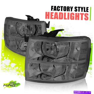 US�w�b�h���C�g Silverado 1500 2500 3500 HD 07-14�X���[�N�N���AL + R�̃t�@�N�g���[�X�^�C���̃w�b�h���C�g Factory Style Headlights for Silverado 1500 2500 3500 HD 07-14 Smoked Clear L+R