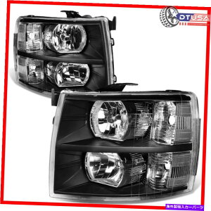 USwbhCg Chevy Silverado 1500 2500 3500 07-13̂߂̍ZNAR[i[̃wbhCg Black Housing Clear Corner Headlights for Chevy Silverado 1500 2500 3500 07-13