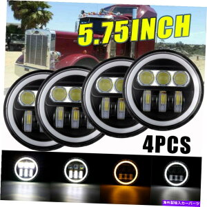 USwbhCg 4X 5.75 5 3/4inch LEDwbhCgvWFN^[HI / LOAo[DRLpPeterBilt 349 359 4x 5.75 5 3/4inch LED Headlights Projector HI/LO Amber DRL for Peterbilt 349 359