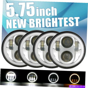 US�w�b�h���C�g 4�{�N���[��5-3 / 4 LED�w�b�h���C�gDRL�^�[���V�O�i���G���W�F���A�C�t�B�b�g�R���x�b�g�`�F�X 4x Chrome 5-3/4 LED Headlight DRL Turn Signal Angel Eye Fit Corvettes Chevelles�y���s�A���i�z
