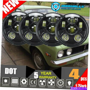 USwbhCg 4x5.75 "5-3 / 4"vWFN^[LEDwbhCg̓NAnC/[tBbgv}XNPbg1971-74 4x5.75" 5-3/4" Projector LED Headlights Clear Hi/Lo Fit Plymouth Cricket 1971-74