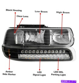 USヘッドライト 99-02 Silverado / 00-06郊外Tahoeの取り替えヘッドライト+ LEDバンパーブラック For 99-02 Silverado/00-06 Suburban Tahoe Replacement Headlight+LED Bumper Black