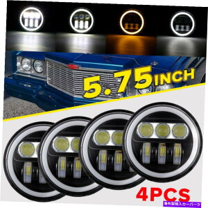 USwbhCg 4PCS 5 3/4 "5.75 90WvWFN^[LEDwbhCgAo[DRLvd 4PCS 5 3/4" 5.75 90W Projector LED Headlights Sealed Amber DRL Lamp Bulbs
