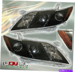 USwbhCg BlackߐF̌pwbhCgvLH RHyA2007-2009g^J Black Amber Replacement Headlights Lamps LH RH Pair For 2007-2009 Toyota Camry