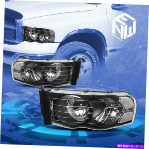 USwbhCg 02-05 Dodge Ram Truck BlacknEWÕNAR[i[̃wbhCgv̌ For 02-05 Dodge Ram Truck Black Housing Clear Corner Headlight Lamps Replacement