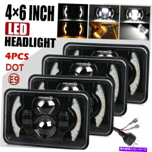 US�w�b�h���C�g 4x6�����p�x�̖ڂ𓱂��܂���Halo DRL�����w�b�h���C�gH4651 H4652 H4656 H4666 H6545 4x6 Demon Angle Eyes LED Halo DRL Sealed Headlight H4651 H4652 H4656 H4666 H6545�y���s�A���i�z