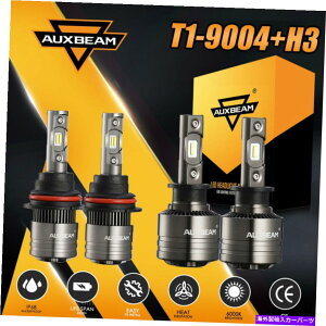 USwbhCg AuxBeam H3 + 9004 LEDwbhCgdLbg6000KzCgLoXnC[r[tHOHID T1 AUXBEAM H3+9004 LED Headlight Bulb Kit 6000K White Canbus Hi-Low Beam&Fog HID T1
