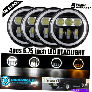 US�w�b�h���C�g 4×5 3/4 5.75�ی^LED�w�b�h���C�gHI / LO DRL�I�����W�A���O���A�C�X�v���W�F�N�^�[ 4x 5 3/4 5.75 IN Round LED Headlights HI/LO DRL Amber Angle Eyes Projector