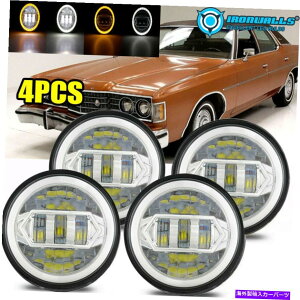 USwbhCg 4{5.75 "EhH4NLEDwbhCgH5006 DRLtBbgtH[hGalaxie 500 1962-1974 4x 5.75" Round H4 Chrome LED Headlights H5006 DRL Fit Ford Galaxie 500 1962-1974