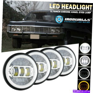 US�w�b�h���C�g 1958-76�V�{���[4x 5-3 / 4 5.75�N����LED�w�b�h���C�gDRL Angel Eyes Ring For 1958-76 Chevrolet 4X 5-3/4 5.75 Chrome LED Headlights DRL Angel Eyes Ring